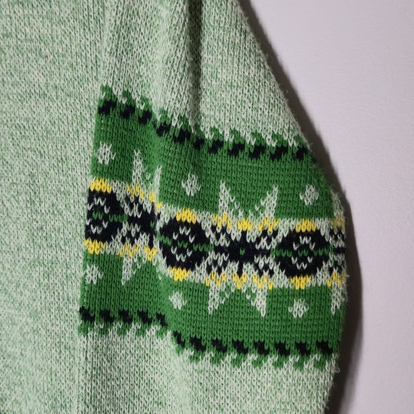 Vintage 80s John Deere Sweater Mens Large Tight Knit Green Farming Acrylic - Picture 2 of 6